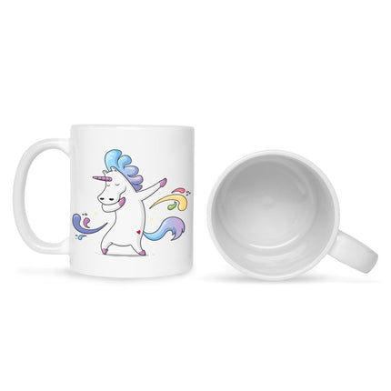 SEO. Bedruckte Tasse mit Motiv Einhorn - Weiß Linkreich