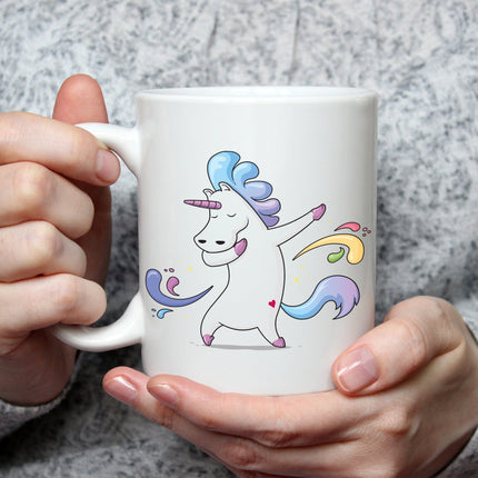 SEO. Bedruckte Tasse mit Motiv Einhorn - Weiß Linkreich