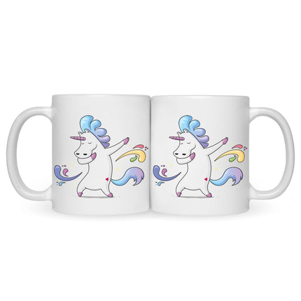 SEO. Bedruckte Tasse mit Motiv Einhorn - Weiß Linkreich