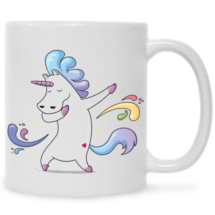 SEO. Bedruckte Tasse mit Motiv Einhorn - Schwarz & Weiß Linkreich
