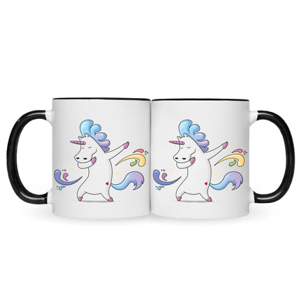 SEO. Bedruckte Tasse mit Motiv Einhorn - Schwarz & Weiß Linkreich