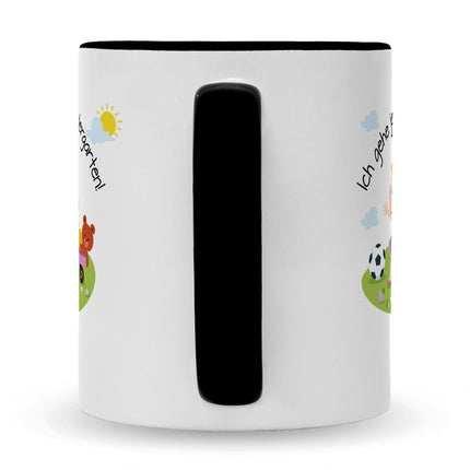 SEO. Bedruckte Tasse mit Motiv Ich gehe jetzt in den Kindergarten für Jungen & Mädchen - Mädchen Schwarz & Weiß Linkreich