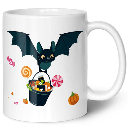 SEO. Bedruckte Tasse mit Motiv im Fledermaus Design - Schwarz & Weiß Linkreich