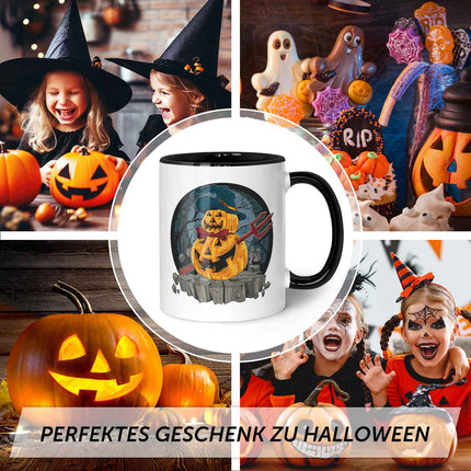 SEO. Bedruckte Tasse mit Motiv im Pumpkin Design - Schwarz & Weiß Linkreich