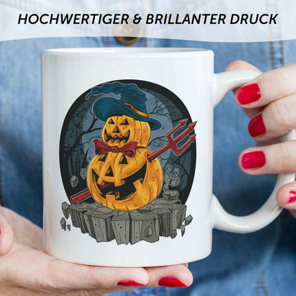 SEO. Bedruckte Tasse mit Motiv im Pumpkin Design - Weiß Linkreich