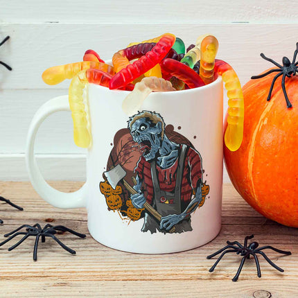 SEO. Bedruckte Tasse mit Motiv im Zombie Design - Weiß Linkreich
