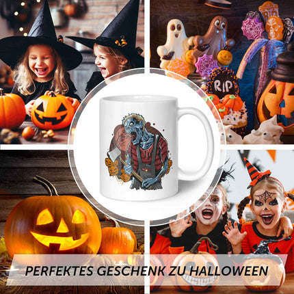 SEO. Bedruckte Tasse mit Motiv im Zombie Design - Weiß Linkreich