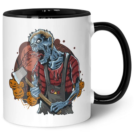 SEO. Bedruckte Tasse mit Motiv im Zombie Design - Schwarz & Weiß Linkreich