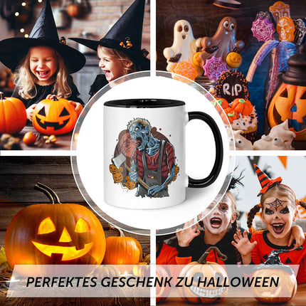SEO. Bedruckte Tasse mit Motiv im Zombie Design - Schwarz & Weiß Linkreich