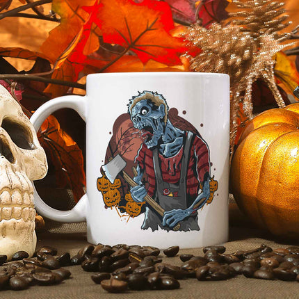 SEO. Bedruckte Tasse mit Motiv im Zombie Design - Weiß Linkreich