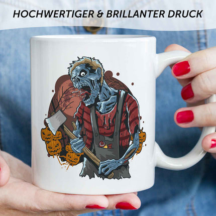 SEO. Bedruckte Tasse mit Motiv im Zombie Design - Weiß Linkreich