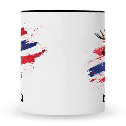 SEO. Bedruckte Tasse mit Motiv Norwegen - Schwarz & Weiß Linkreich