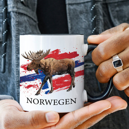 SEO. Bedruckte Tasse mit Motiv Norwegen - Weiß Linkreich
