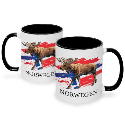 SEO. Bedruckte Tasse mit Motiv Norwegen - Schwarz & Weiß Linkreich