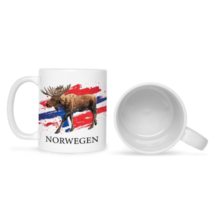 SEO. Bedruckte Tasse mit Motiv Norwegen - Schwarz & Weiß Linkreich