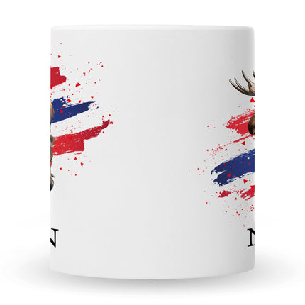 SEO. Bedruckte Tasse mit Motiv Norwegen - Schwarz & Weiß Linkreich