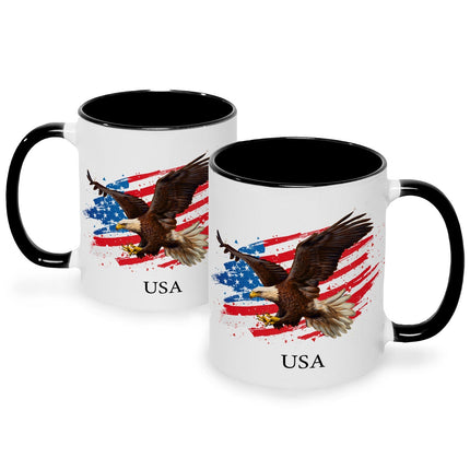 SEO. Bedruckte Tasse mit Motiv USA - Schwarz & Weiß Linkreich