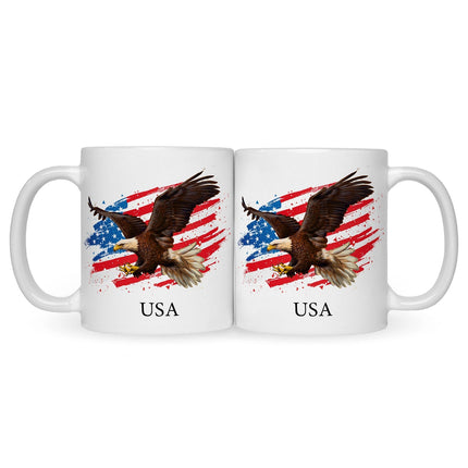 SEO. Bedruckte Tasse mit Motiv USA - Weiß Linkreich