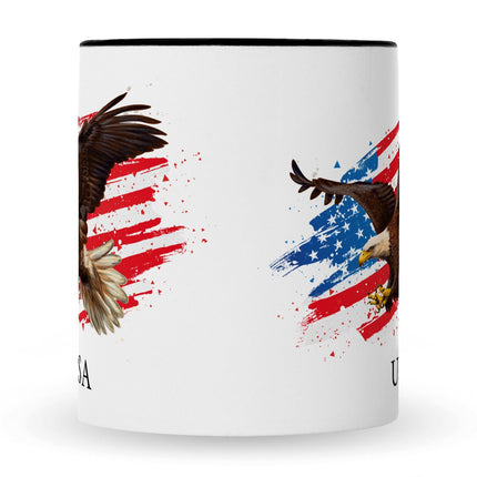 SEO. Bedruckte Tasse mit Motiv USA - Schwarz & Weiß Linkreich