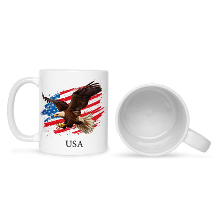 SEO. Bedruckte Tasse mit Motiv USA - Weiß Linkreich
