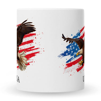 SEO. Bedruckte Tasse mit Motiv USA - Weiß Linkreich