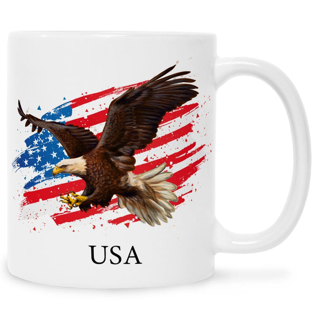 SEO. Bedruckte Tasse mit Motiv USA - Weiß Linkreich
