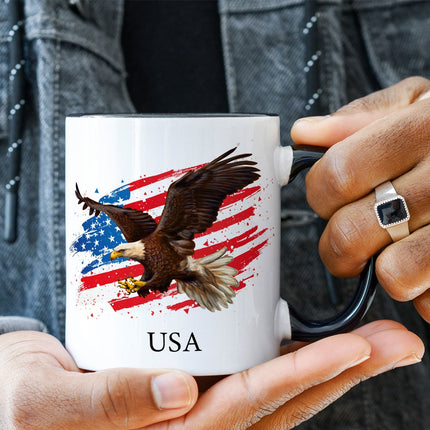 SEO. Bedruckte Tasse mit Motiv USA - Weiß Linkreich