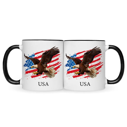 SEO. Bedruckte Tasse mit Motiv USA - Schwarz & Weiß Linkreich