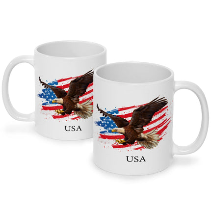 SEO. Bedruckte Tasse mit Motiv USA - Weiß Linkreich