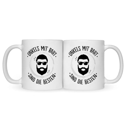 SEO. Bedruckte Tasse mit Name - Onkels mit Bart - Weiß Linkreich