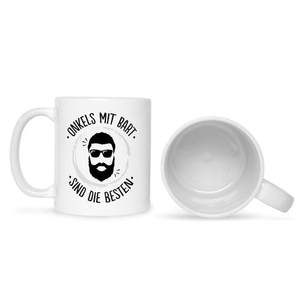 SEO. Bedruckte Tasse mit Name - Onkels mit Bart - Weiß Linkreich