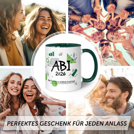 SEO. Bedruckte Tasse mit Spruch - Abi - Personalisiert mit Namen - Gelb Linkreich