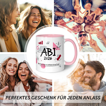SEO. Bedruckte Tasse mit Spruch - Abi - Personalisiert mit Namen - Rosa Linkreich