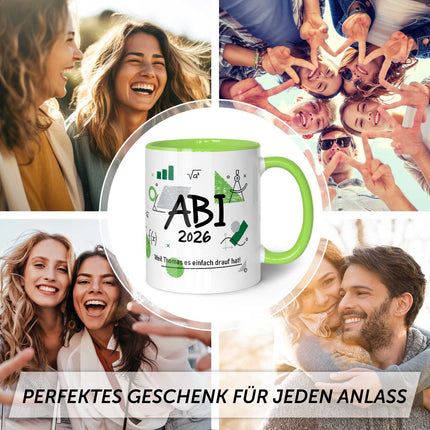 SEO. Bedruckte Tasse mit Spruch - Abi - Personalisiert mit Namen - Orange Linkreich
