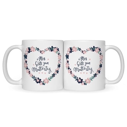 SEO. Bedruckte Tasse mit Spruch Alles gute zum Muttertag - Weiß Linkreich