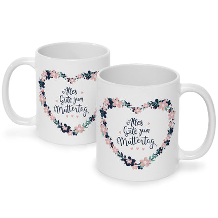 SEO. Bedruckte Tasse mit Spruch Alles gute zum Muttertag - Weiß Linkreich