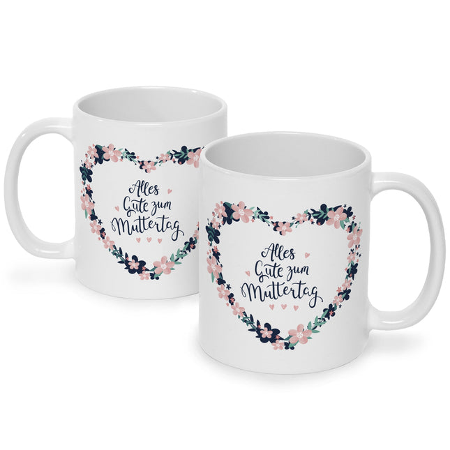 SEO. Bedruckte Tasse mit Spruch Alles gute zum Muttertag - Weiß Linkreich