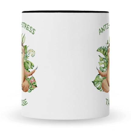 SEO. Bedruckte Tasse mit Spruch Anti - Stress Tasse - Schwarz & Weiß Linkreich