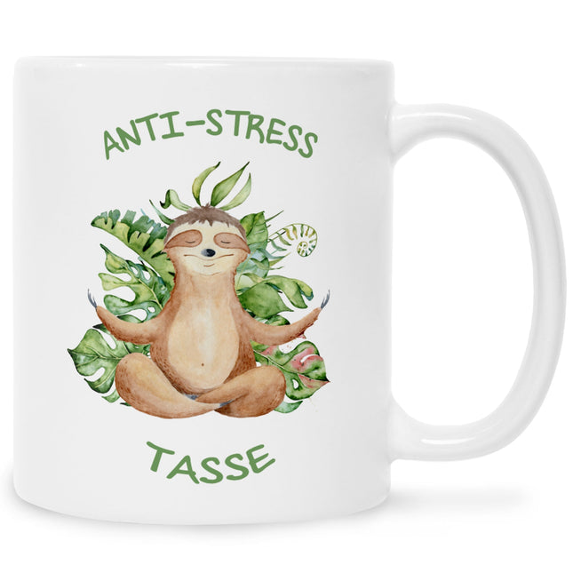 SEO. Bedruckte Tasse mit Spruch Anti - Stress Tasse - Weiß Linkreich