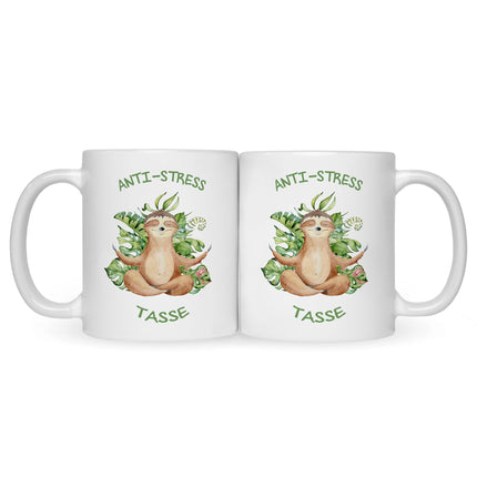 SEO. Bedruckte Tasse mit Spruch Anti - Stress Tasse - Weiß Linkreich