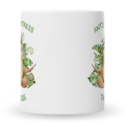 SEO. Bedruckte Tasse mit Spruch Anti - Stress Tasse - Weiß Linkreich