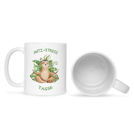 SEO. Bedruckte Tasse mit Spruch Anti - Stress Tasse - Weiß Linkreich