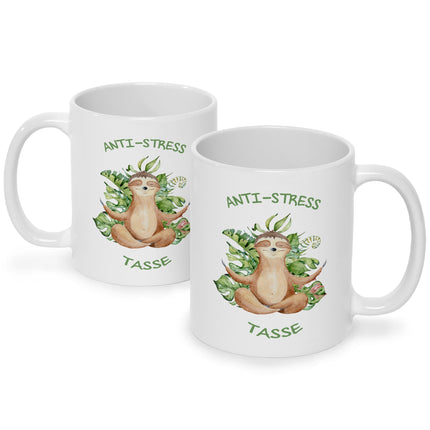 SEO. Bedruckte Tasse mit Spruch Anti - Stress Tasse - Weiß Linkreich