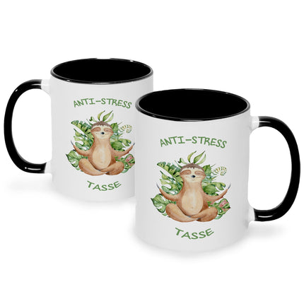 SEO. Bedruckte Tasse mit Spruch Anti - Stress Tasse - Schwarz & Weiß Linkreich