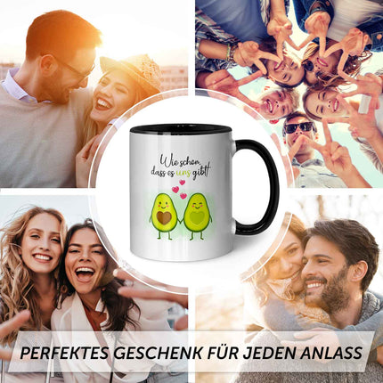 SEO. Bedruckte Tasse mit Spruch - Avocado Love - Schwarz & Weiß Linkreich