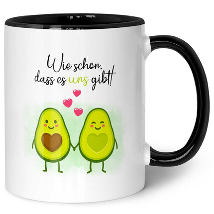 SEO. Bedruckte Tasse mit Spruch - Avocado Love - Schwarz & Weiß Linkreich