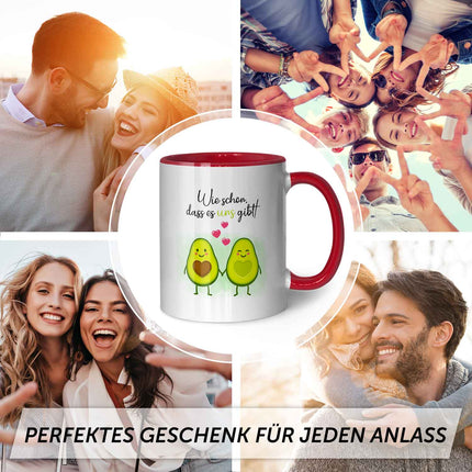 SEO. Bedruckte Tasse mit Spruch - Avocado Love - Rot Linkreich