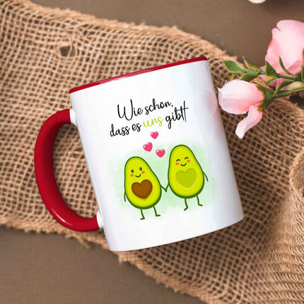 SEO. Bedruckte Tasse mit Spruch - Avocado Love - Rot Linkreich