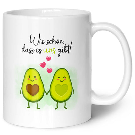 SEO. Bedruckte Tasse mit Spruch - Avocado Love - Weiß Linkreich