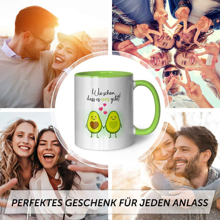 SEO. Bedruckte Tasse mit Spruch - Avocado Love - Grün Linkreich